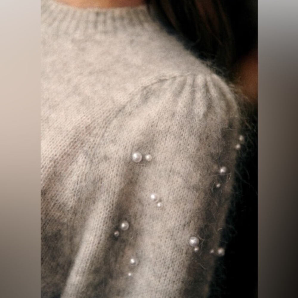 NWOT Sezane Perle Jumper, XXL, Mottled Grey